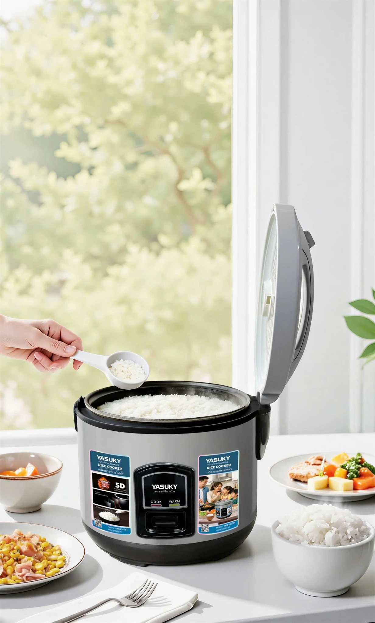 Nồi cơm điện cơ 1,8L YK-5518 - Ảnh 6
